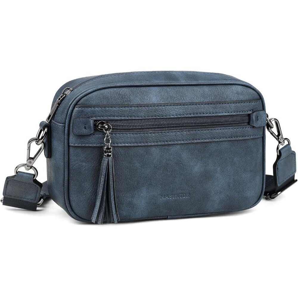 Vegan Leather Crossbody Purse Women Adjustable Tassel Multi-Pocket Travel Everyd